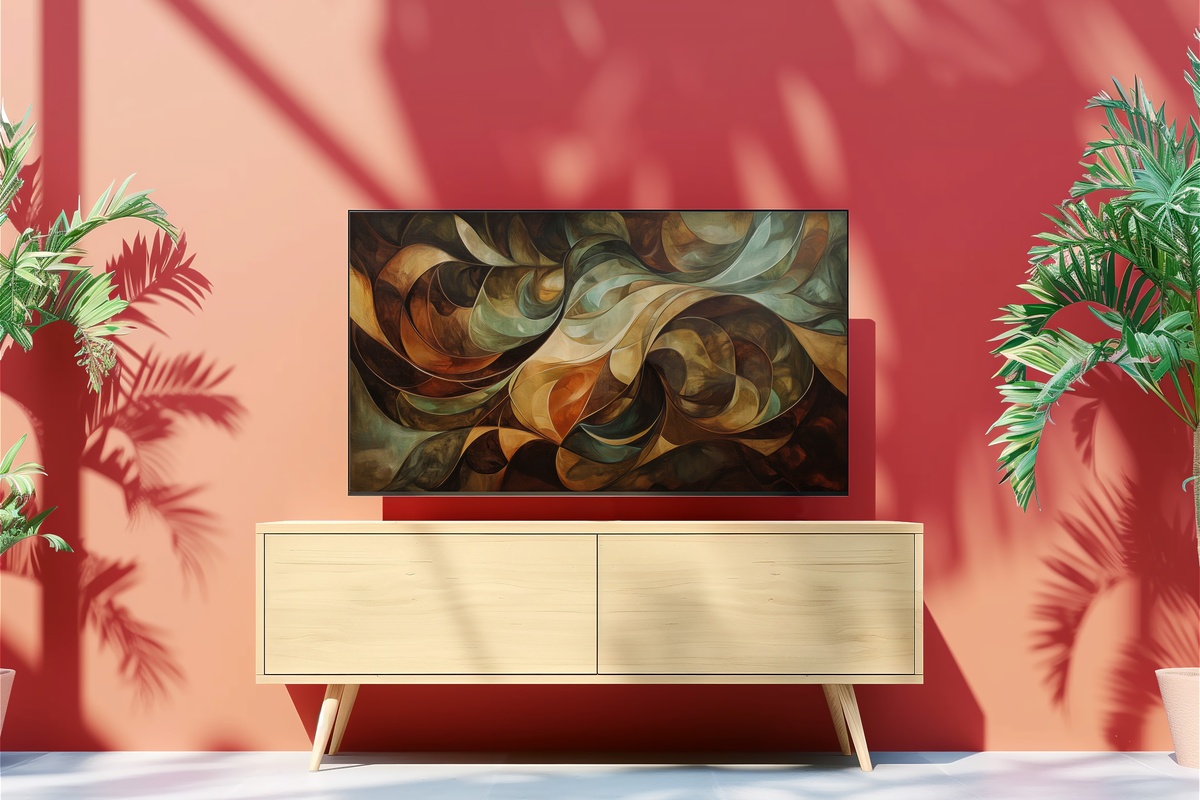 Earthen Swirl Elegance Abstract Frame TV Art