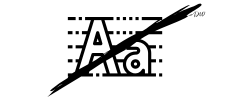 Crossed off letter A uppercase and lowercase