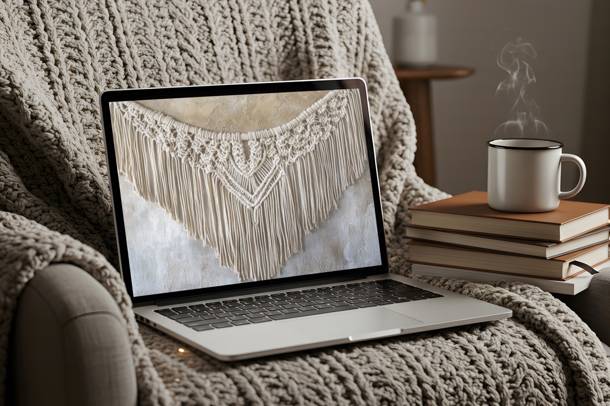 Macramé Wall Symphony Desktop Wallpaper