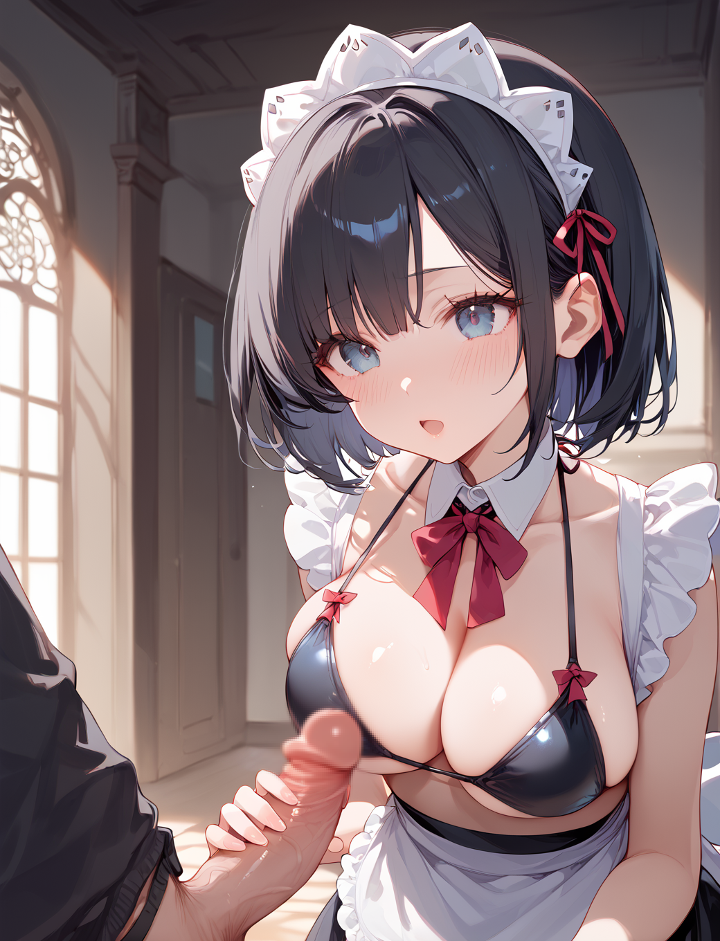 AI成形 メイドショートちゃん by こはく with ai art, girl, maid uniform, tentacle