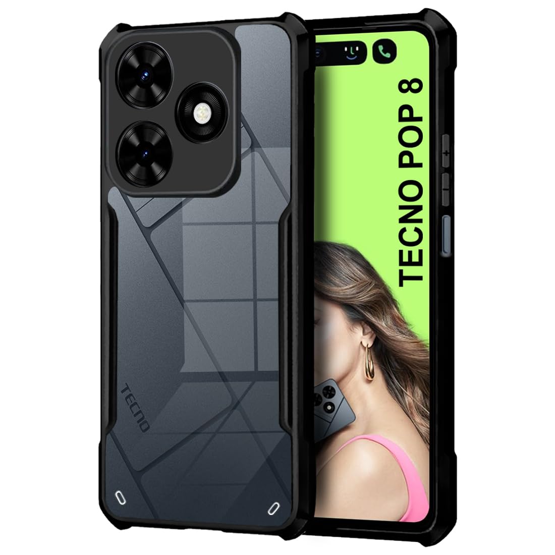Black Border - Transparent Back iPaky Mobile Back Cover Case