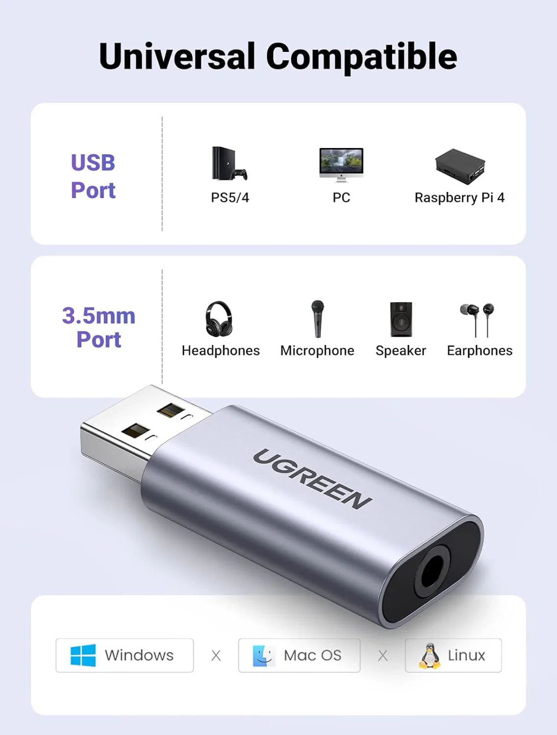 Compact USB Sound Adapter