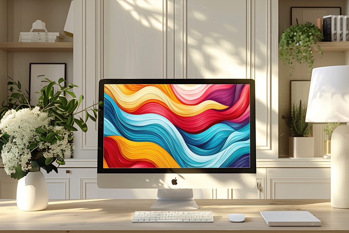 Oceanic Wave Rhythms Modern Desktop Wallpaper