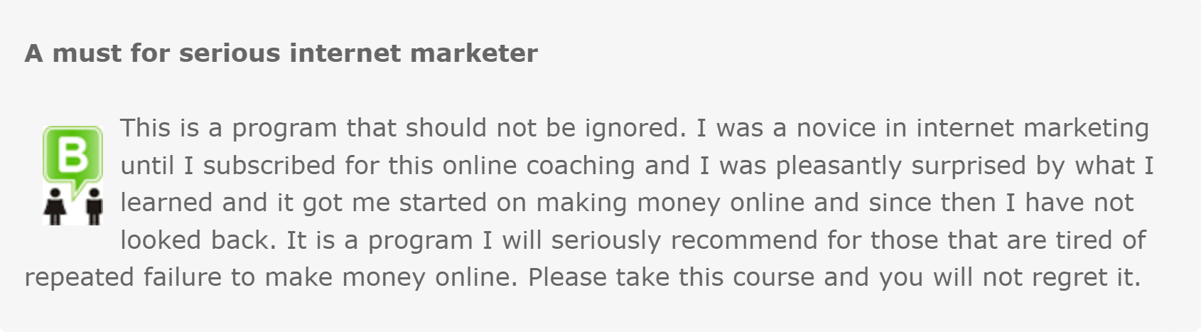 Written testimonial 5