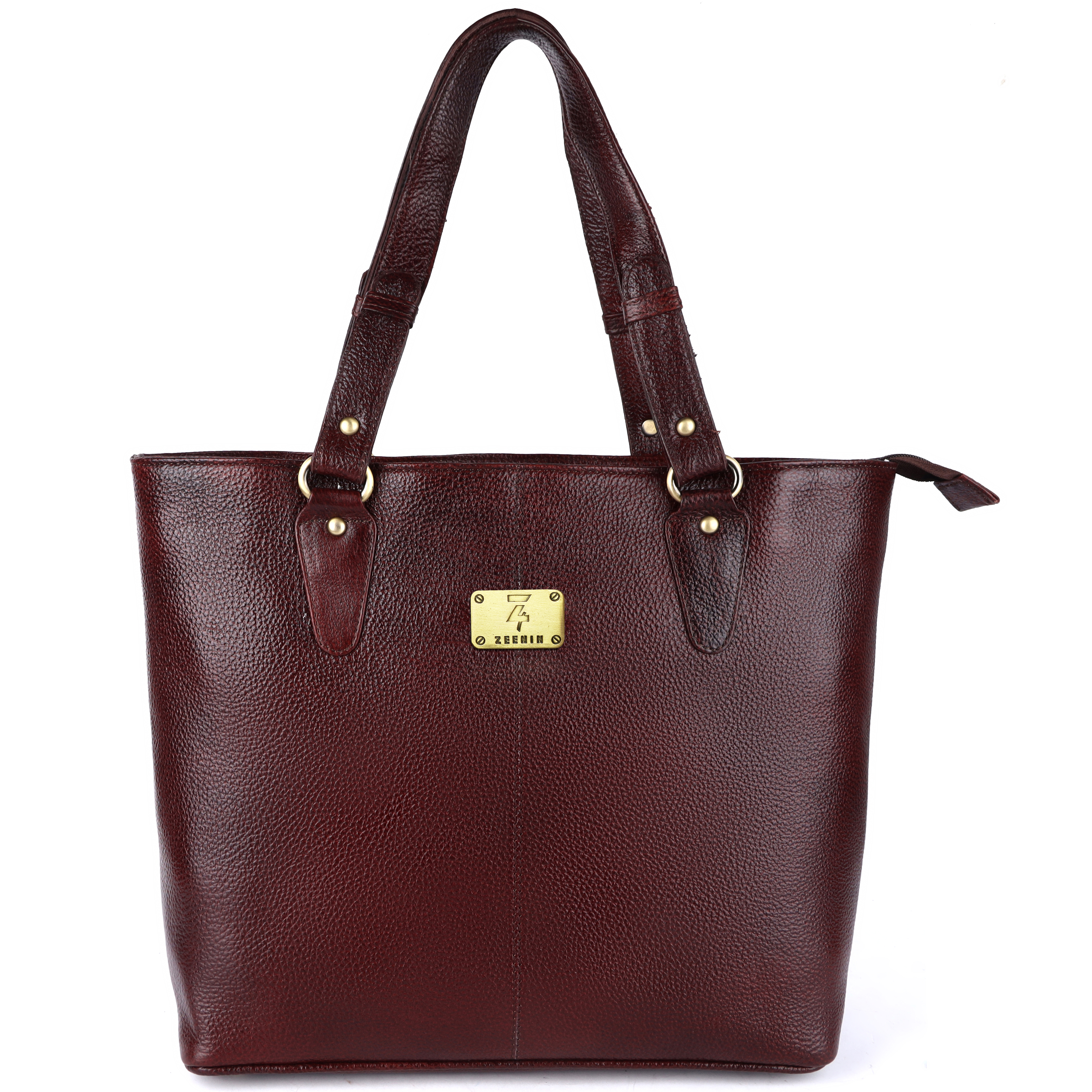 Zeenin Pure Natural Leather Top Handle Specious Tote Shoulder Handbag Shopper Bag For Women For College Office Daily Use Large Size, Black