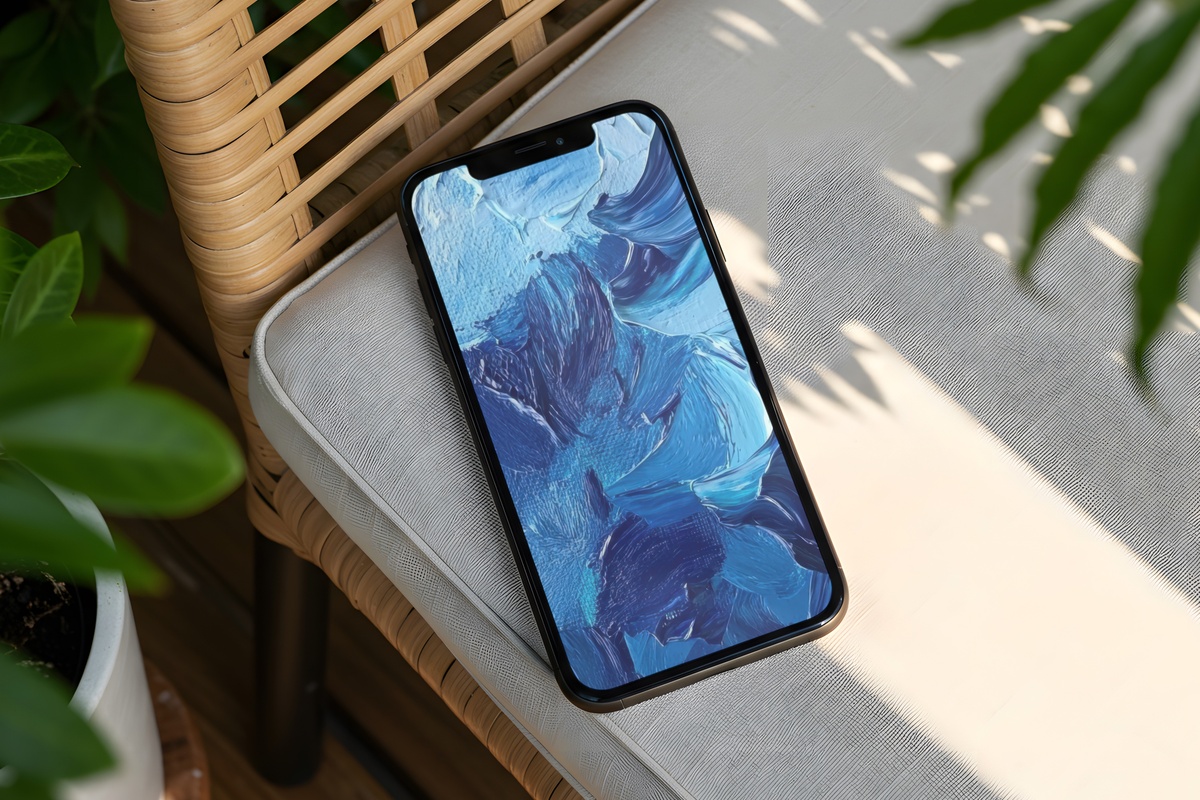Azure Tides Reverie Abstract iPhone Wallpaper