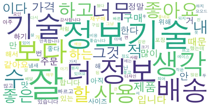 워드클라우드 평점 4점 증강 - 정보기술, 잘, 정보, 기술, 생각, 배송