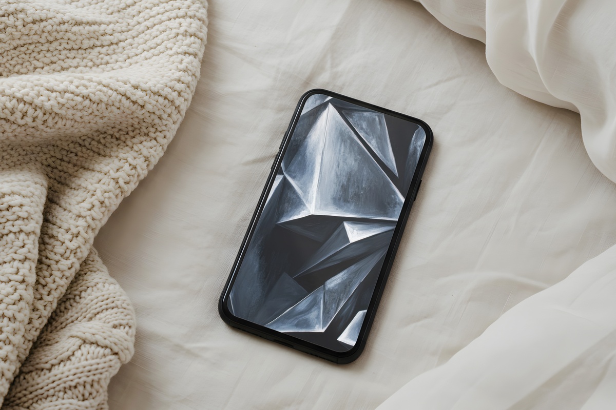 Futuristic Metallic Silhouettes Abstract iPhone Wallpaper