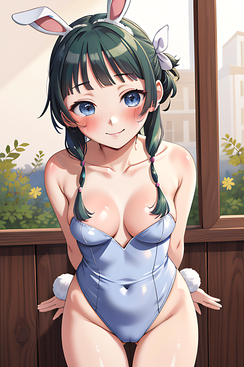 AIイラスト勉強中(奇形や違和感があるかも。ごめんなさい。) by AI実験室 with beautiful girl, Kusuriya no Hitorigoto, bunny girl, bunny suit, bunny ears, completely naked