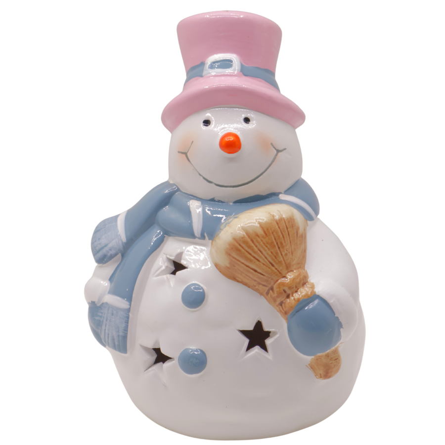 Adorno navideño con luz cerámica, 16cm