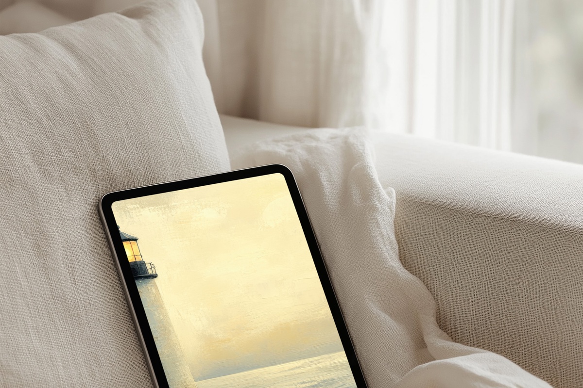 Dusk Beacon Warmth Coastal iPad Wallpaper