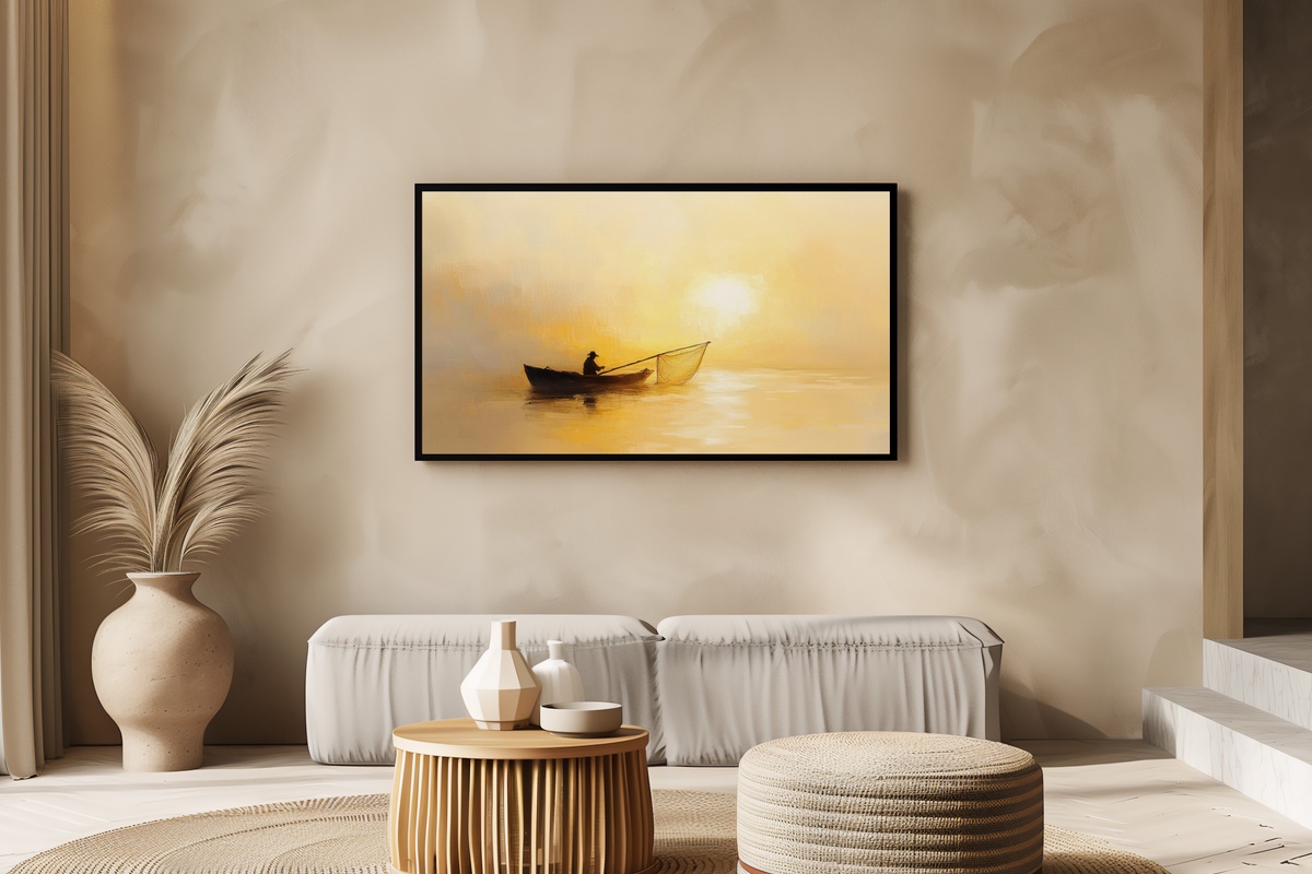 Dawn's Cast Serenity Coastal Frame TV Art