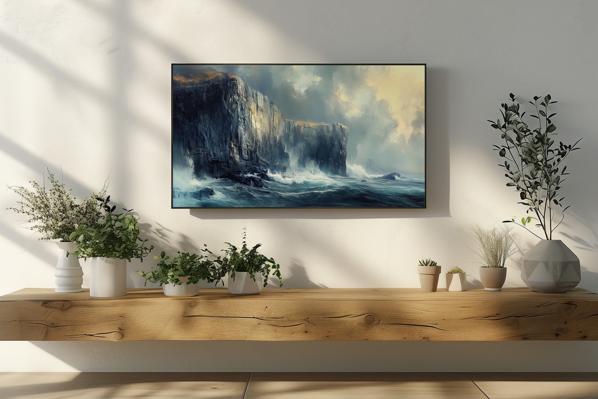 Oceanic Edges Symphony Vintage Frame TV Art