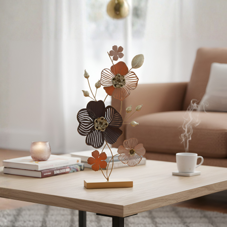 Decoración de flores hierro forjado, 75cm