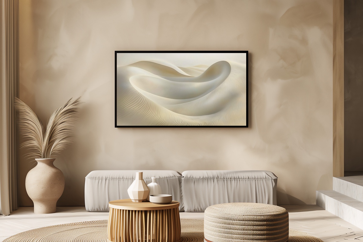 Candlelit Angel in Serenity Christmas Frame TV art with ethereal candlelight