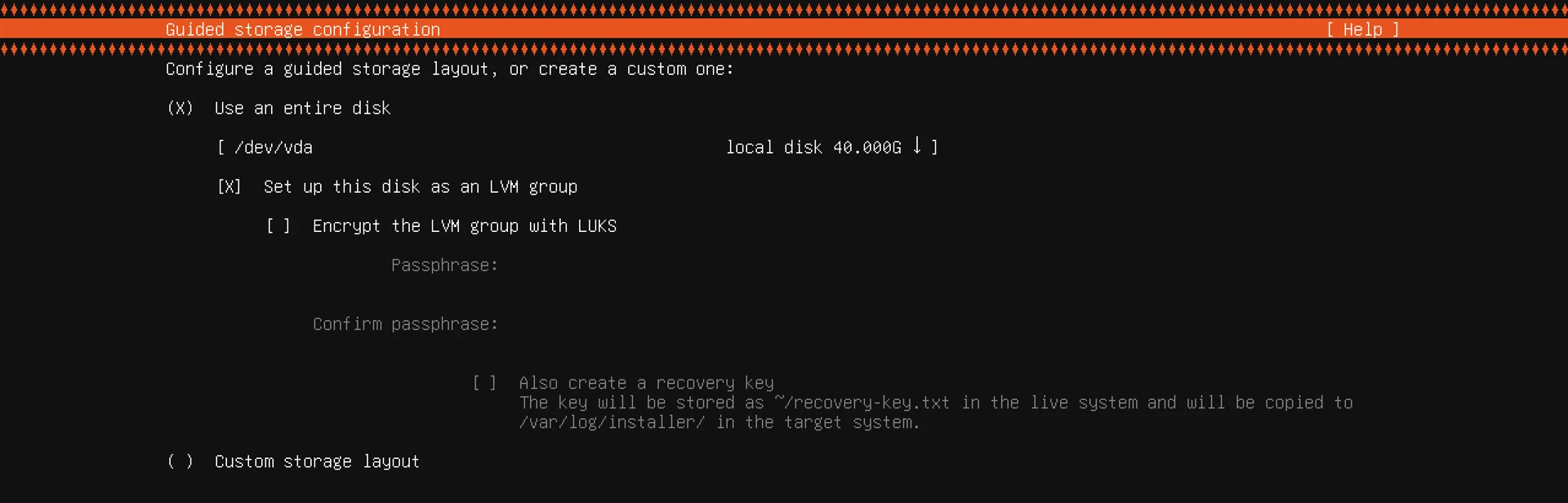 Guided storage configuration