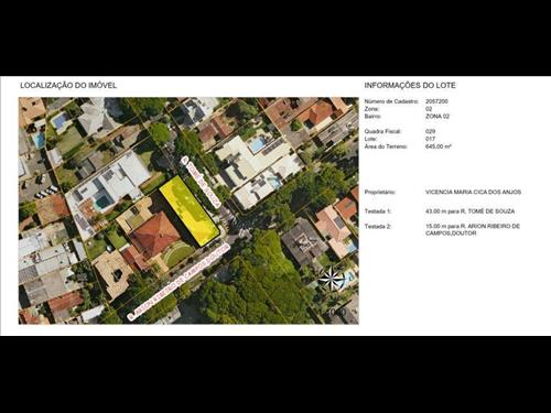 Casa com área de 548,52m², área de terreno 645,00m² Rua Tomé de Souza, 548, zona 02, Esquina com a ...