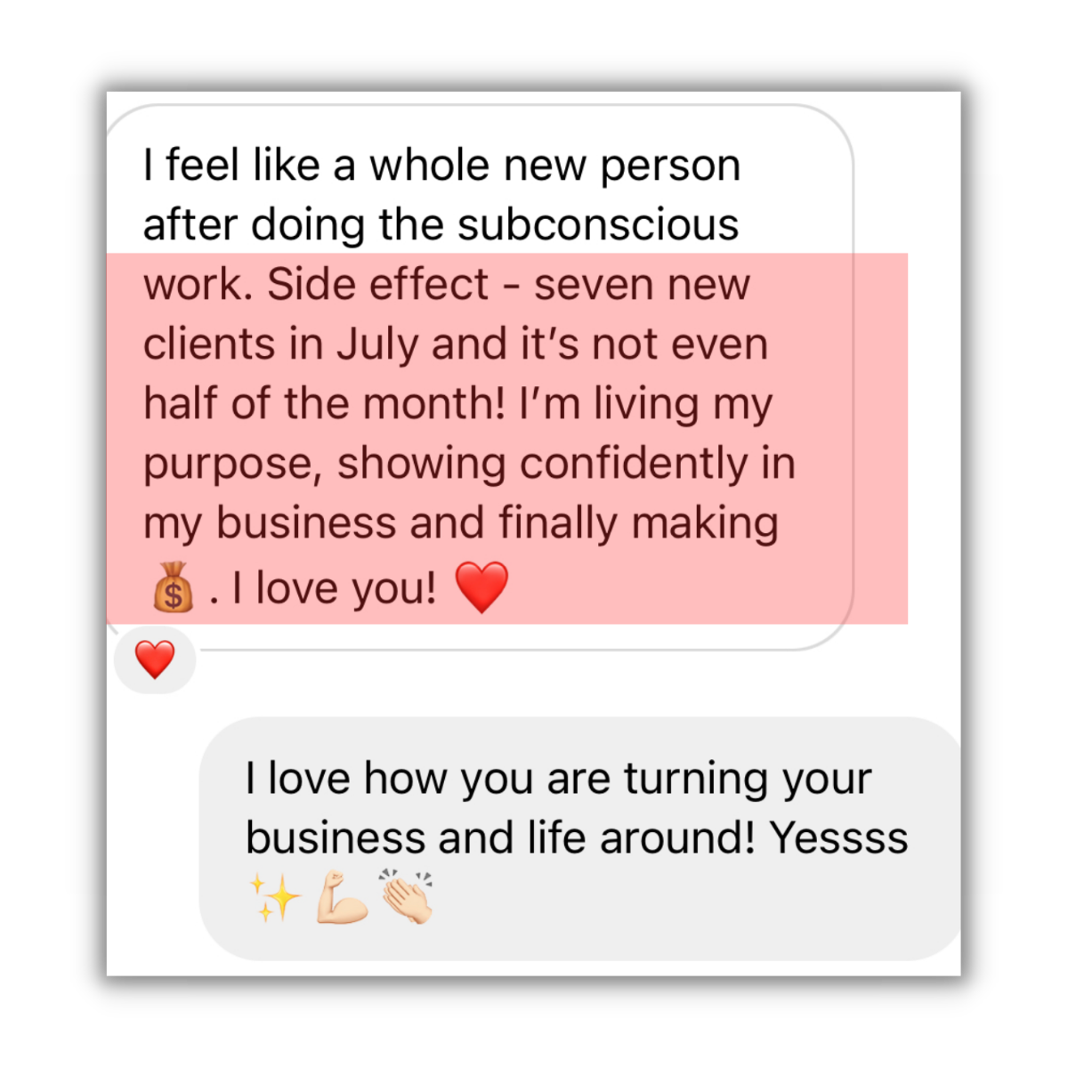 Client testimonial