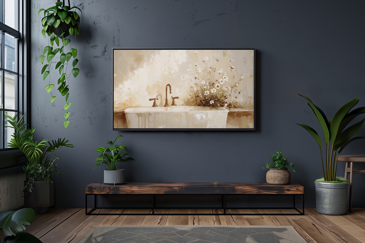 Wildflowers by Farmhouse Sink Frame TV Art