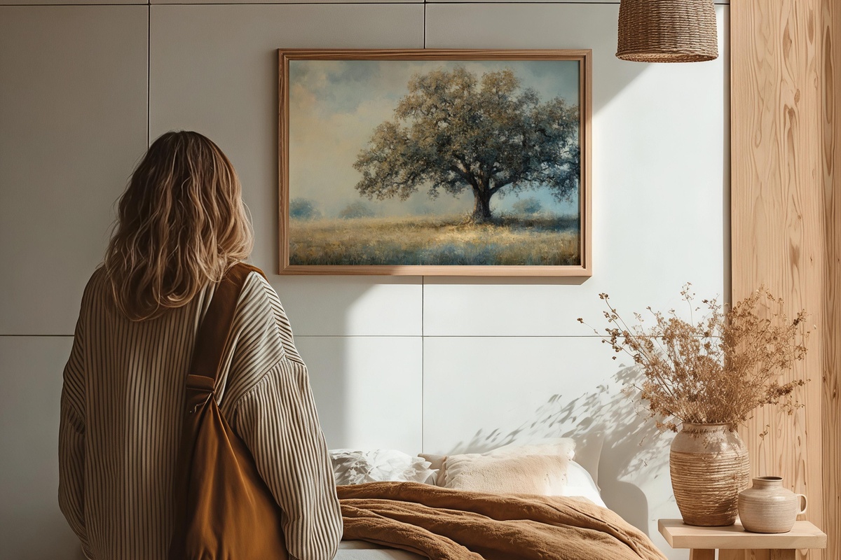 Eternal Embrace Oak Majesty Vintage Printable Wall Art — majestic ancient oak tranquil elegance
