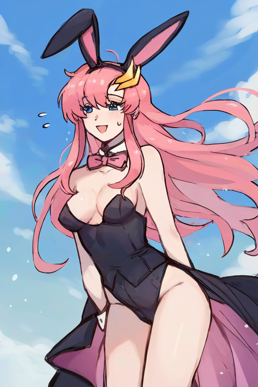 ラクス・クラインのAIエロエロ落書きもの2 by 催●スマホの淫魔 with breasts, pink hair, diva, bunny girl, Lacus Clyne, Mobile Suit Gundam Seed