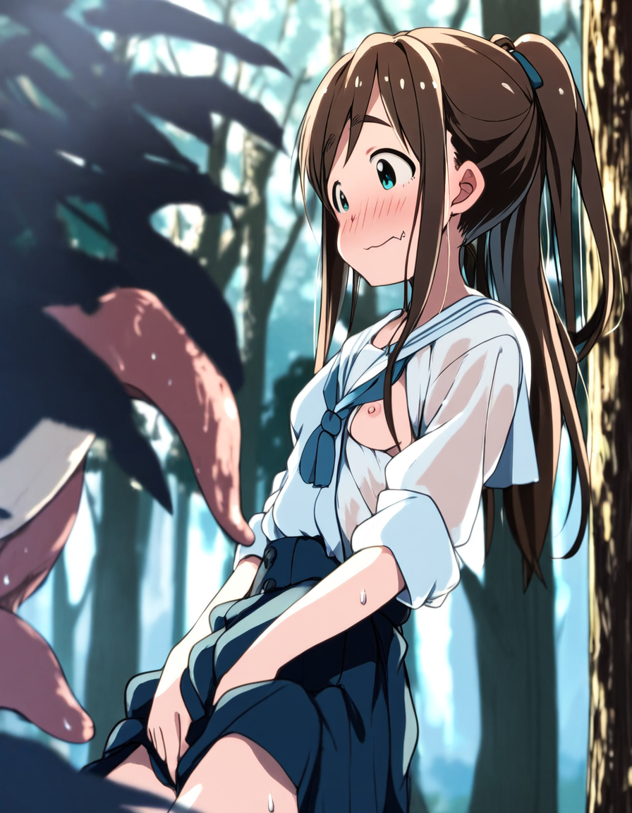 試作…..補食されるJK by なんとかさん with ai art, girl, vore, digestion