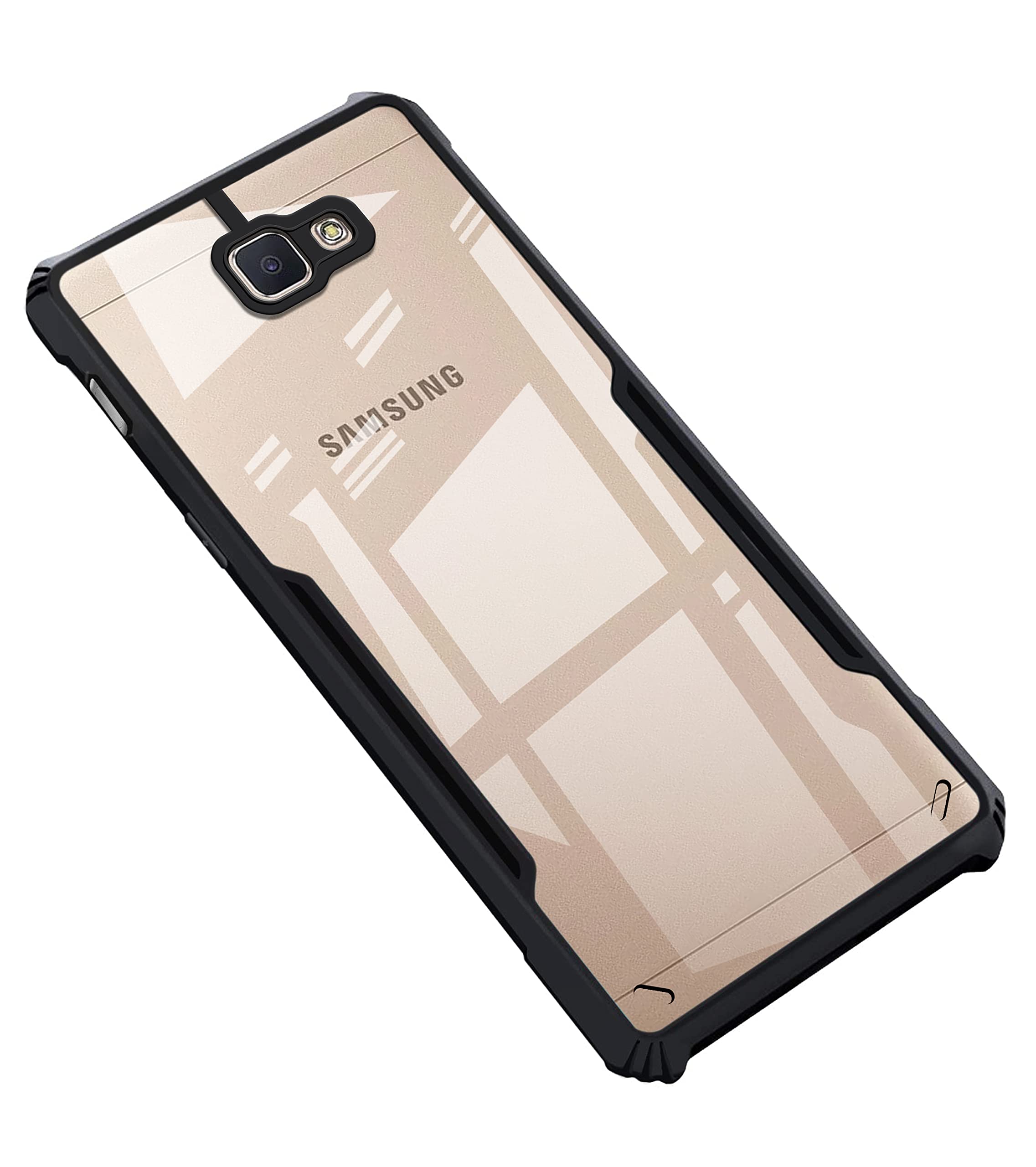 Samsung Galaxy On7 Prime - Black Border - Transparent Back iPaky Mobile Back Cover Case