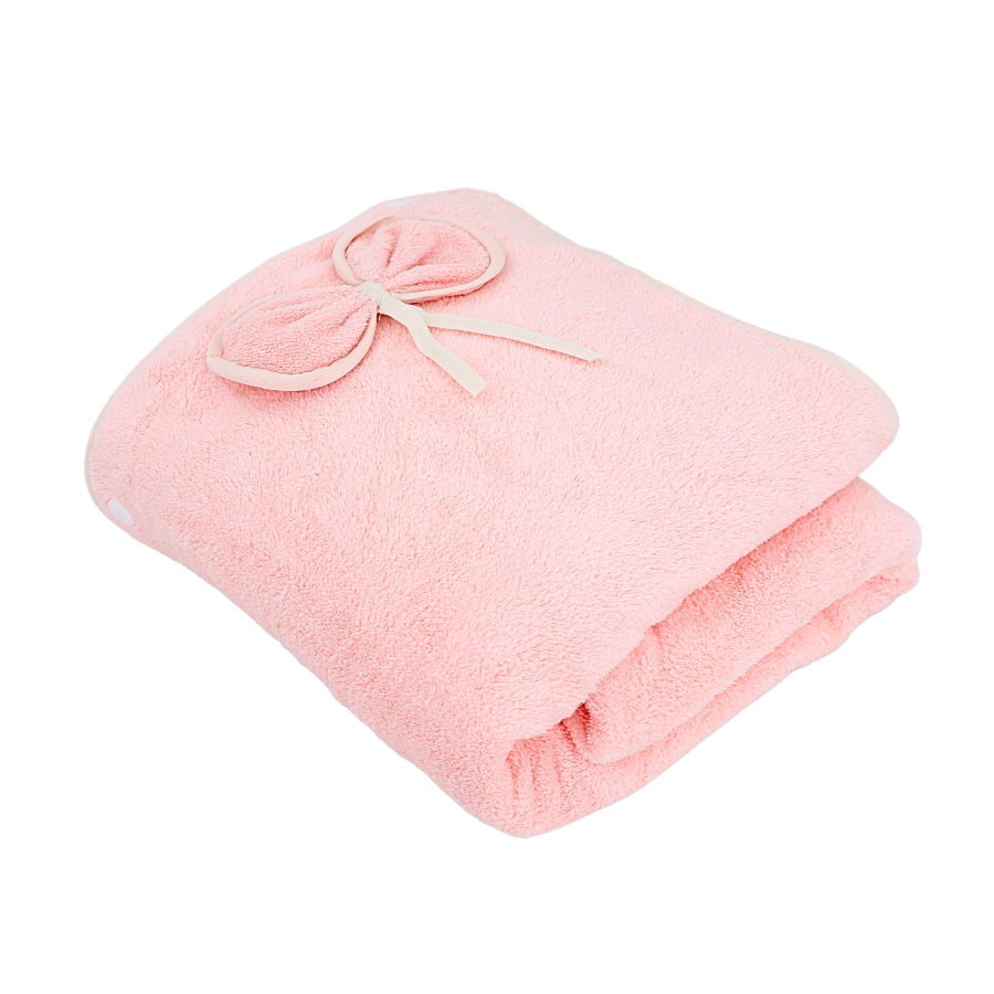 Salida de baño rosa bebé, 80cm x 140cm, microfibra