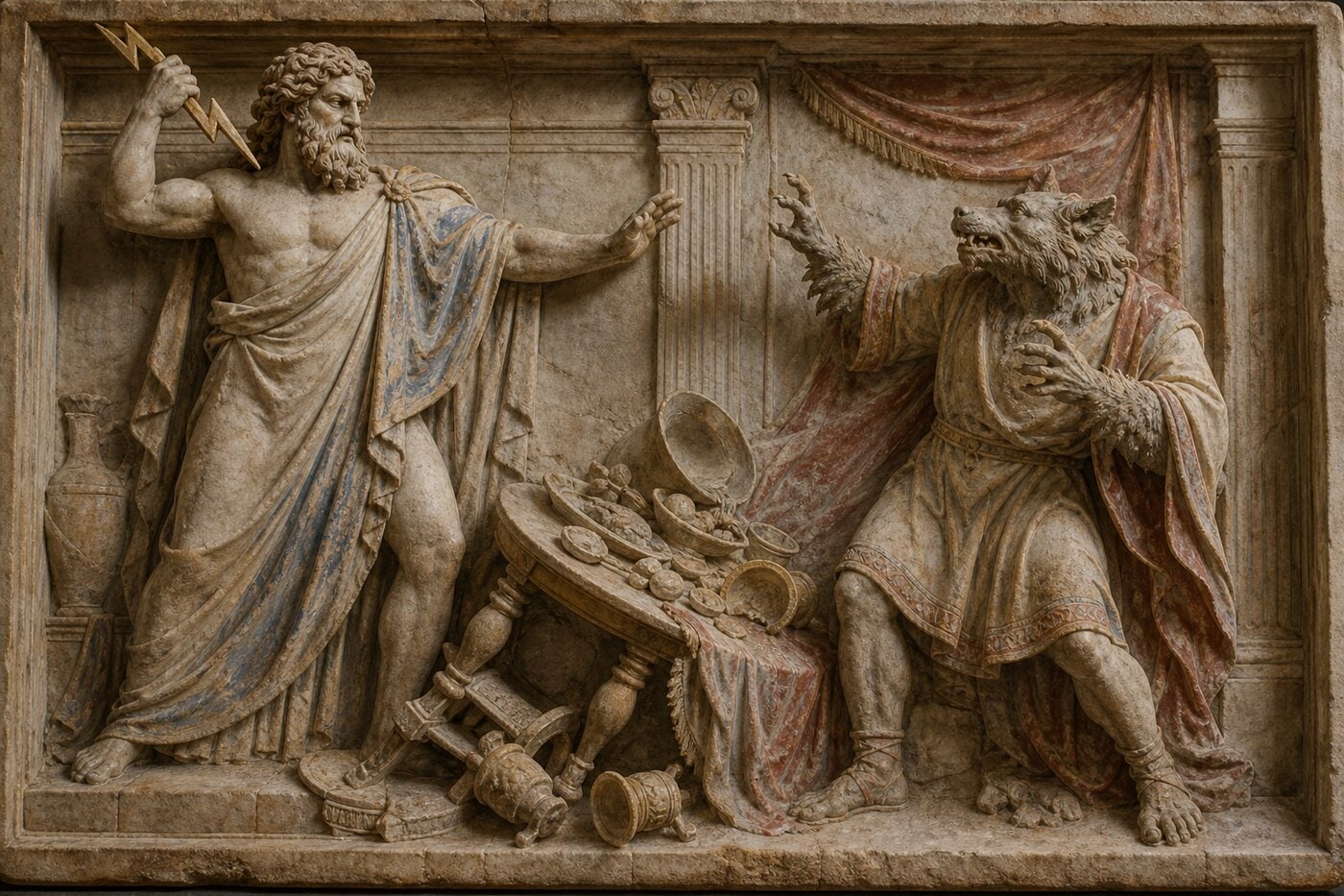 Original illustration for Zeus and Lycaon