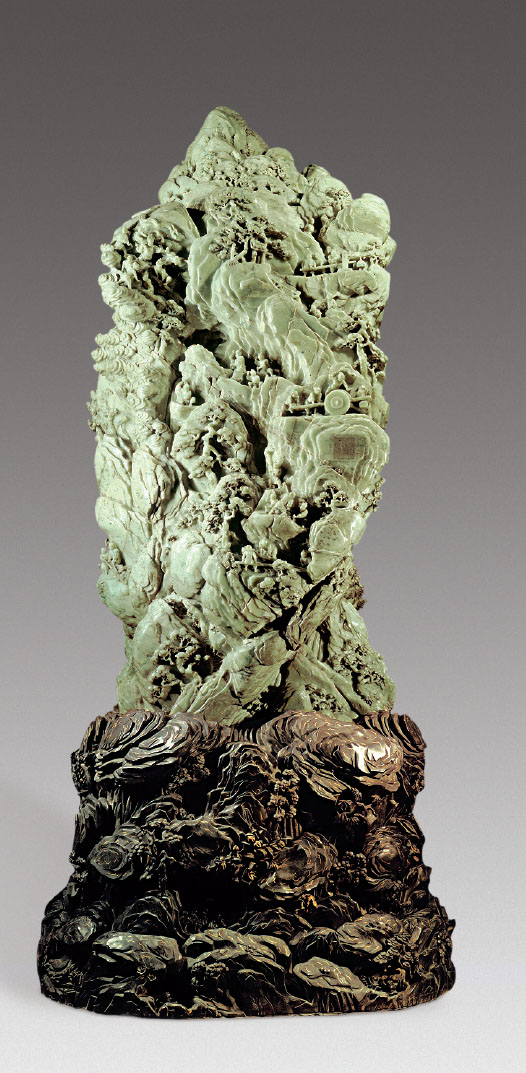 Jade Carving: Dayu Harnessing Floods. Qing dynasty (1788). Height 224 cm, weight 5,330 kg. The Palace Museum, Beijing.