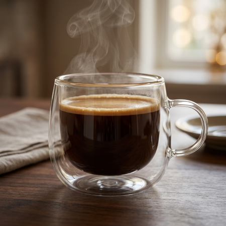 Taza de vidrio resistente al calor vidrio borosilicato, 250ml