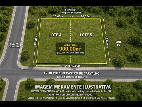 Terreno de 900,00 m² - Vila Áurea, Poá/SP