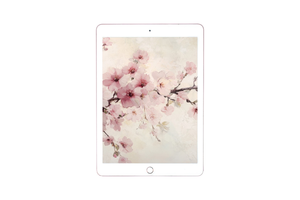 Eternal Spring Cherry Blossoms iPad Wallpaper — soft blush cherry blossom branches