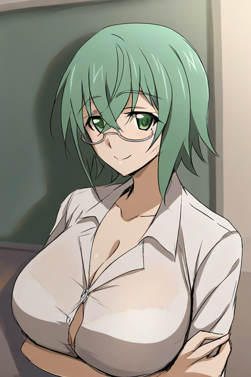 山田真耶のAIエロエロ落書きもの5 by 催●スマホの淫魔 with infinite stratos, cleavage, female teacher, swimsuit