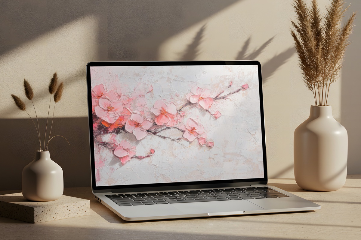 Whispering Cherry Blossoms Spring Desktop Wallpaper by Gallery Flair