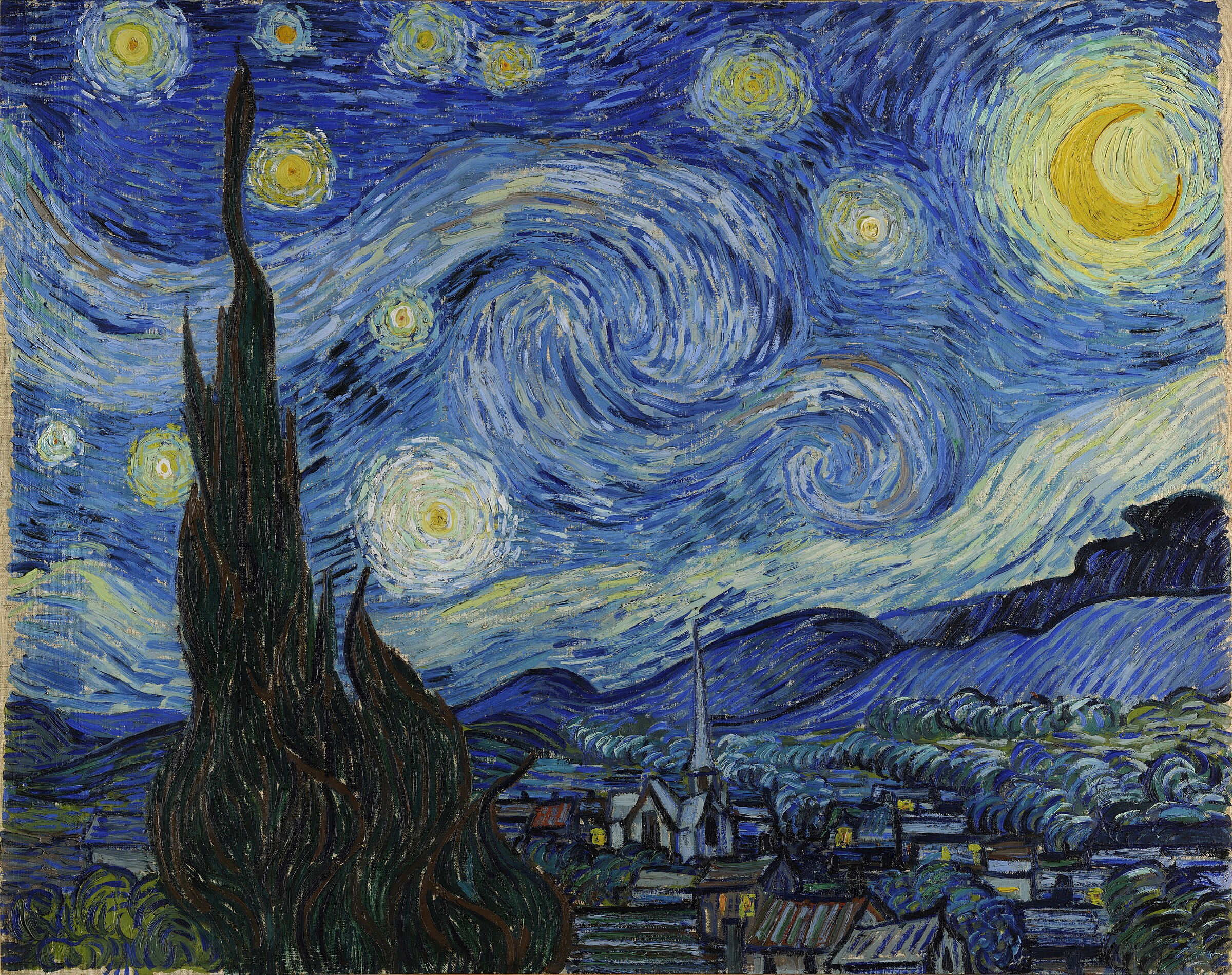 Vincent van Gogh, The Starry Night, 1889. Oil on canvas. Museum of Modern Art, New York.