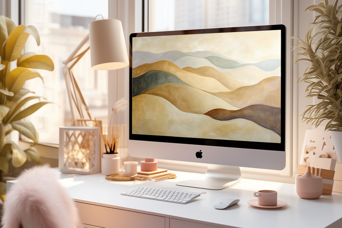 Earth's Gentle Symphony Neutral Desktop Wallpaper