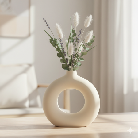 Florero cerámica, 23x7x22cm