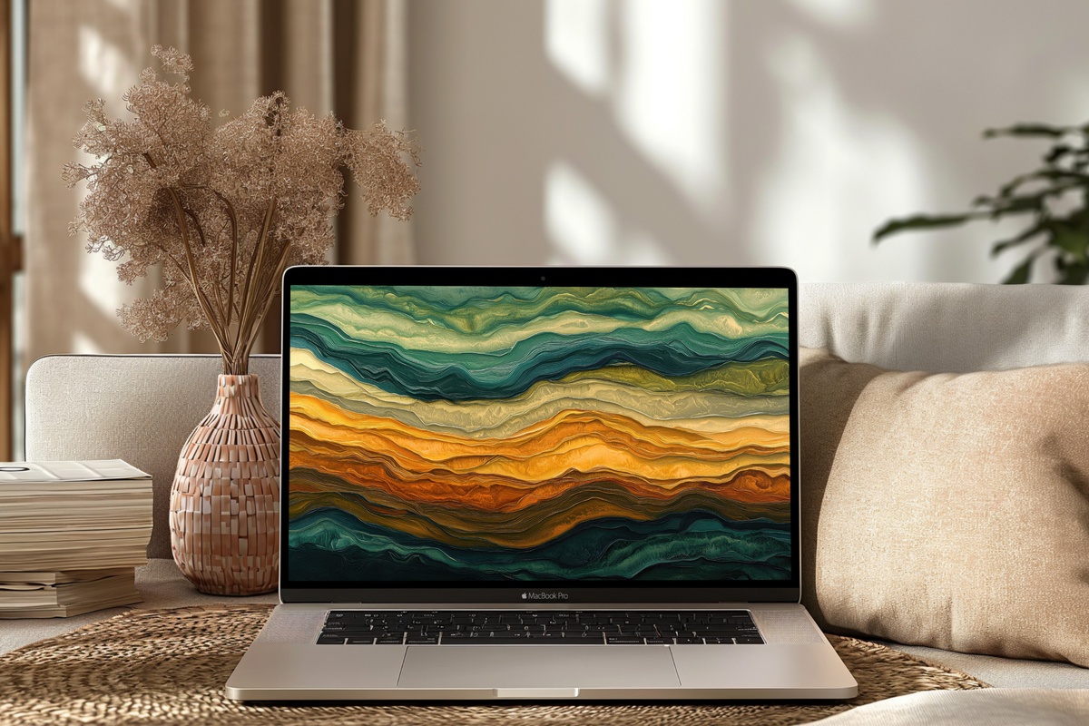 Textured Earthy Layers Abstract Desktop Wallpaper