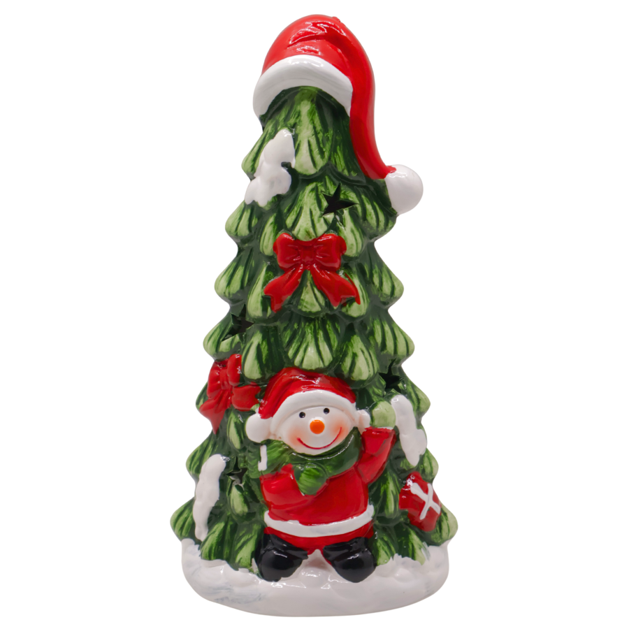 Adorno navideño con luz cerámica, 20cm