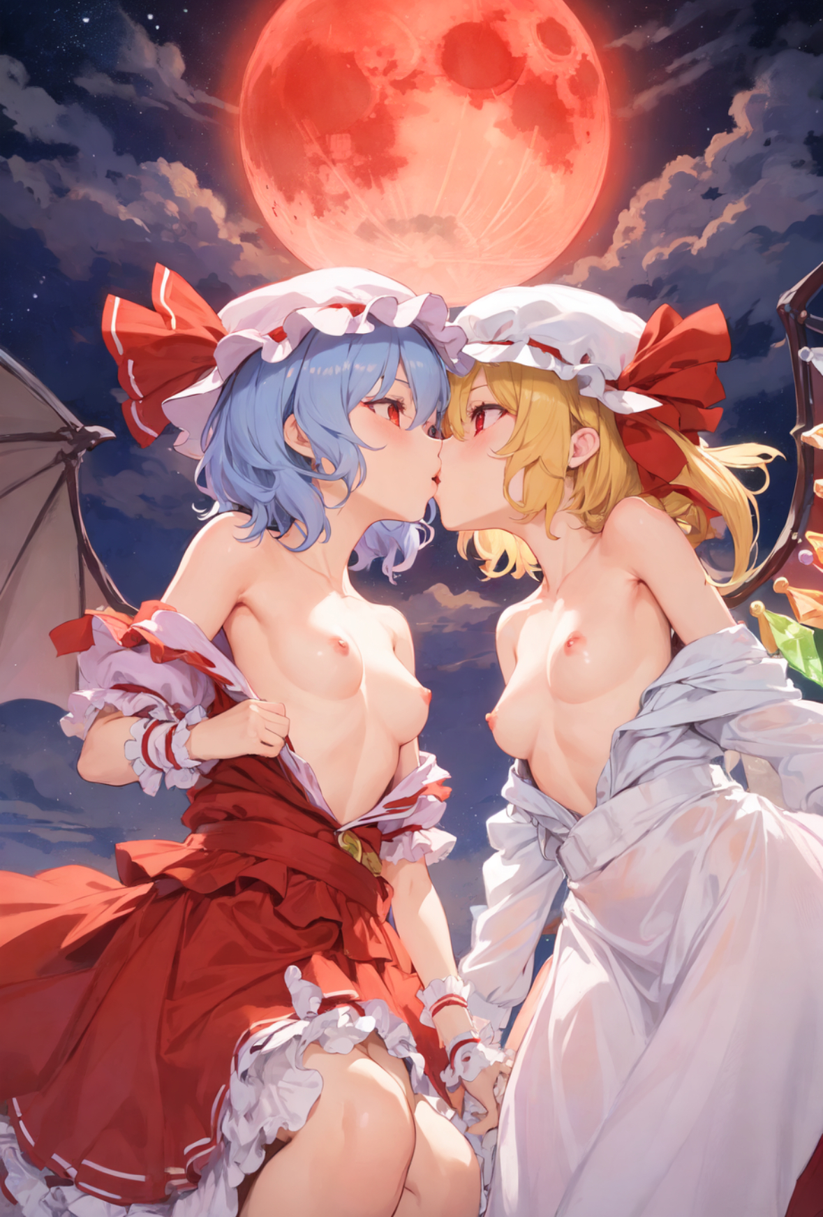 スカーレット姉妹② by AIアイス with yuri, Touhou, Touhou Project, Flandre Scarlet, remilia scarlet