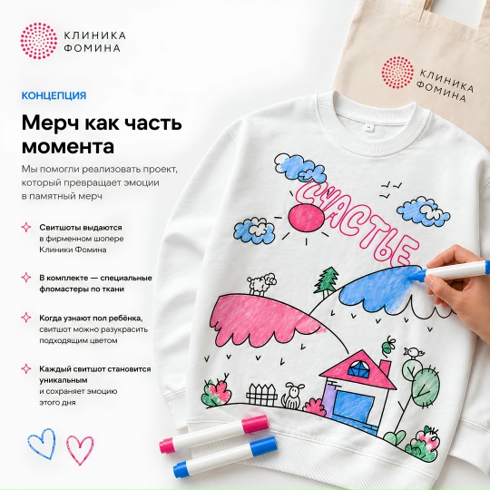 Свитшот Клиники Фомина с принтом-раскраской
