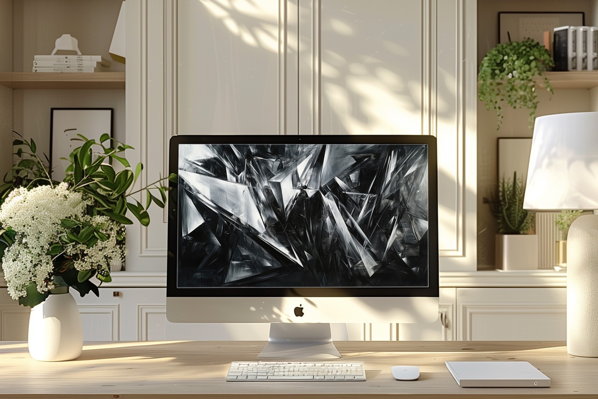 Metallic Shapes Reflection Abstract Desktop Wallpaper