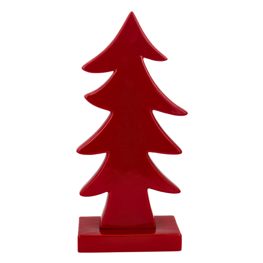 Pino navideño rojo, 42cm, cerámica