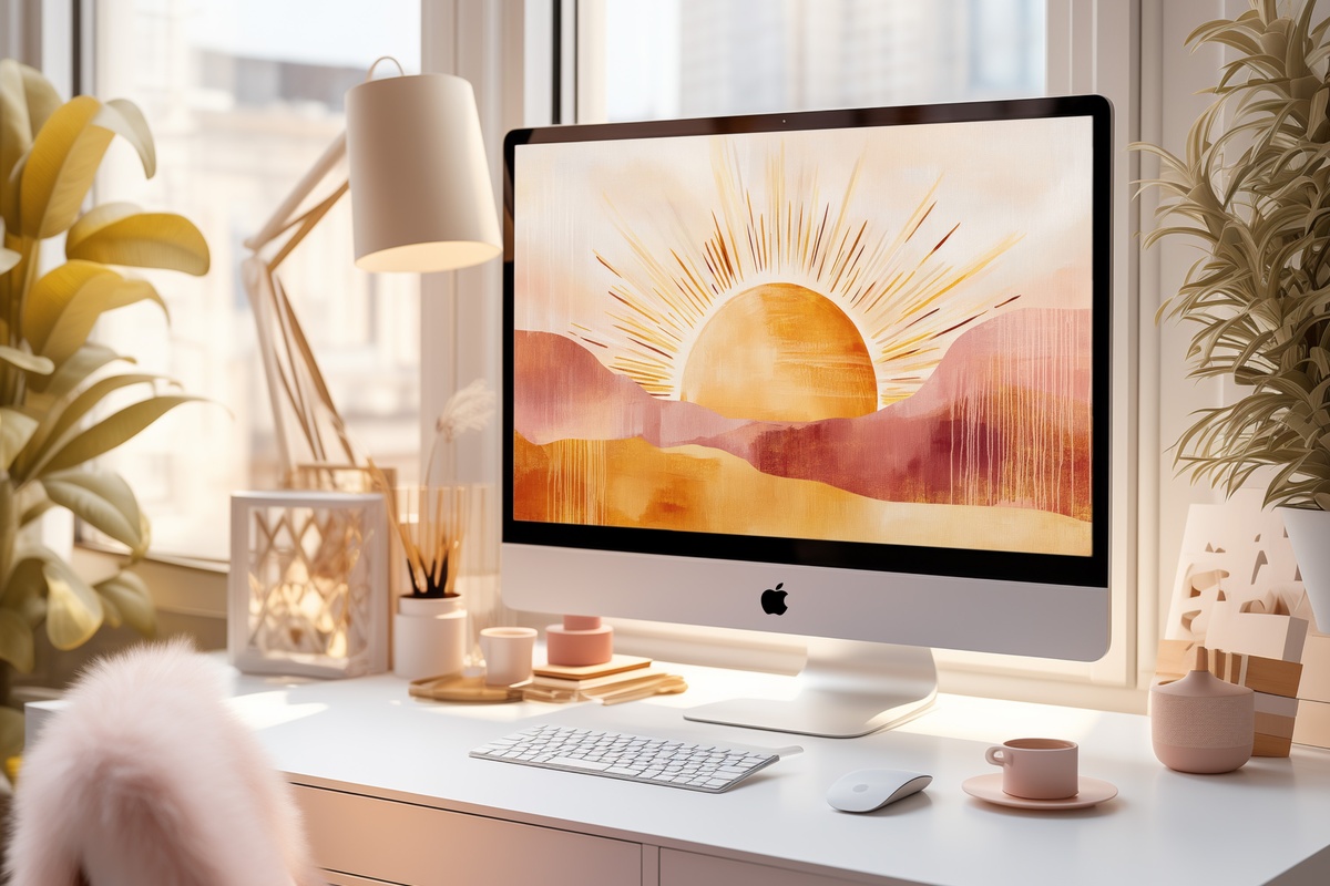 Boho Sunburst Harmony Desktop Wallpaper