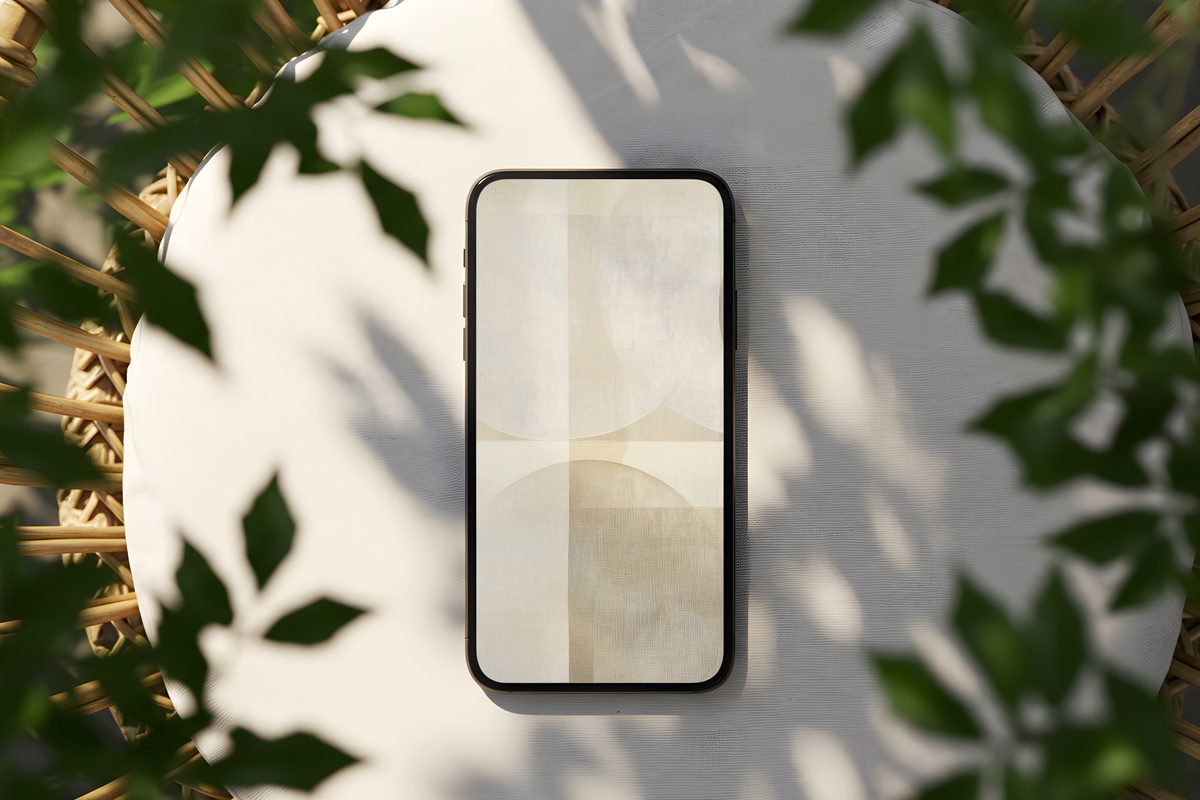 Serene Layers of Tranquility Neutral iPhone Wallpaper