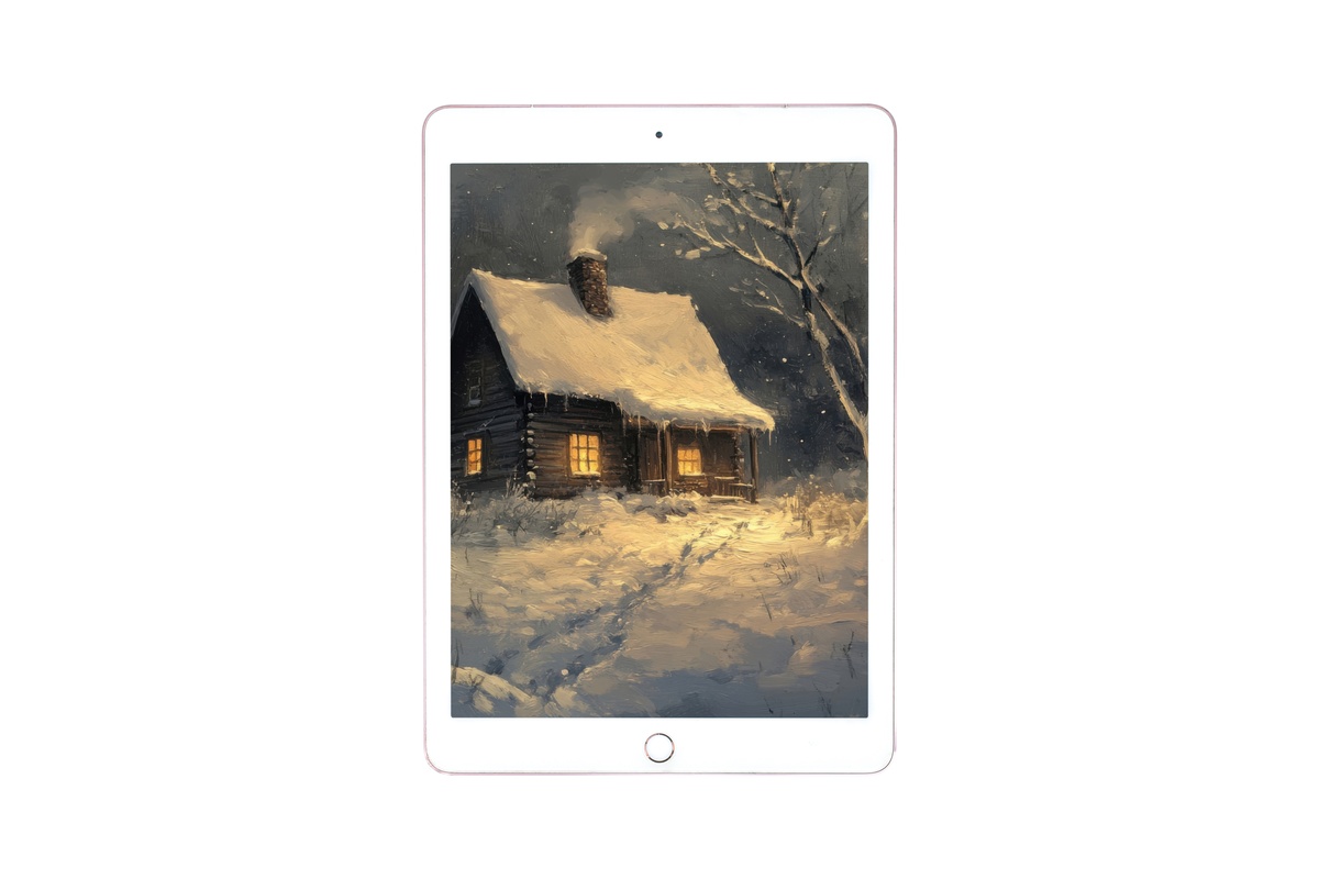 Cozy Retreat in Winter's Embrace iPad Wallpaper