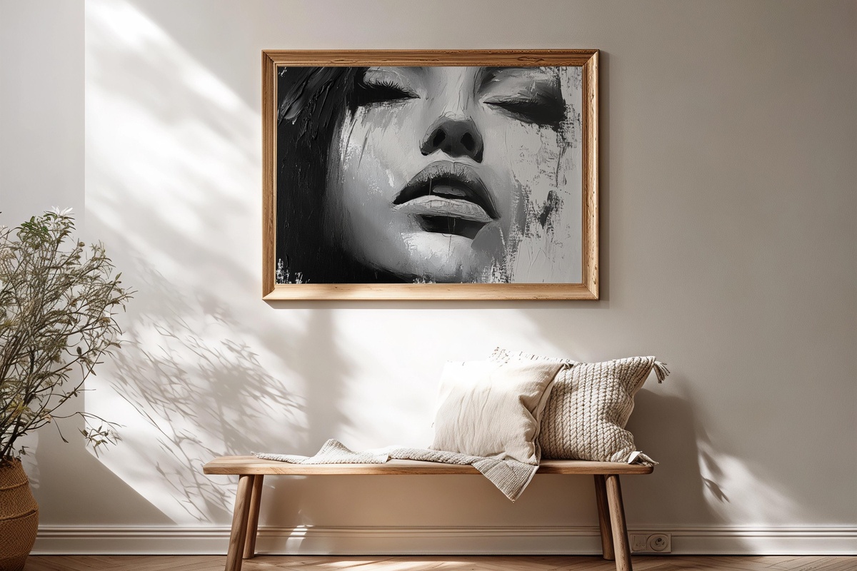 Energetic Brushstroke Ballet black and white printable wall art with expressive monochrome marks