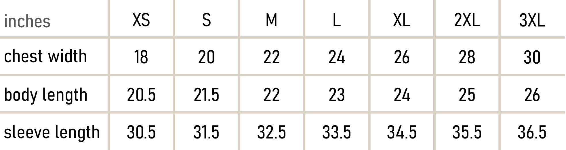 Size Chart