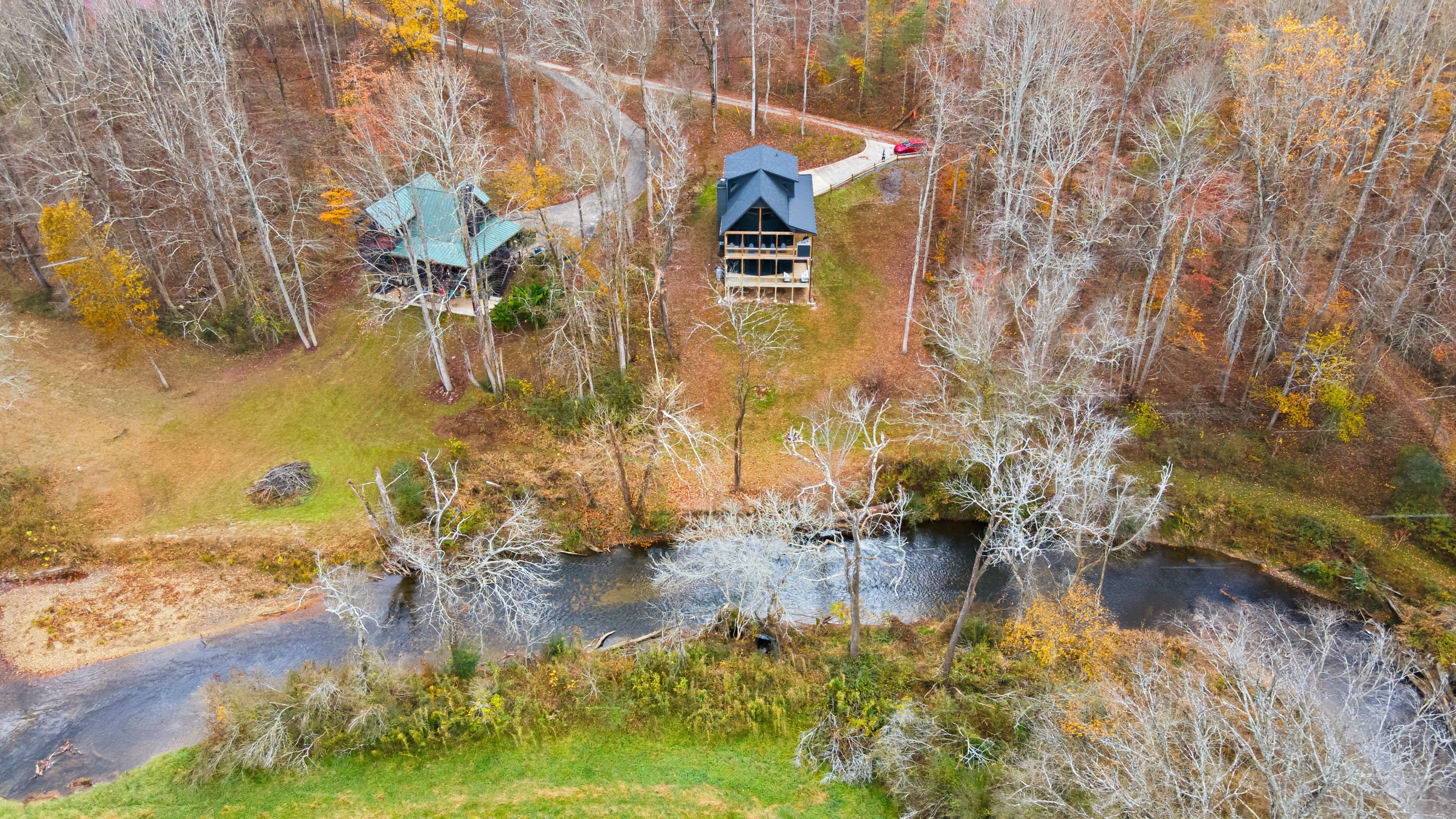 Top-down aerial property view